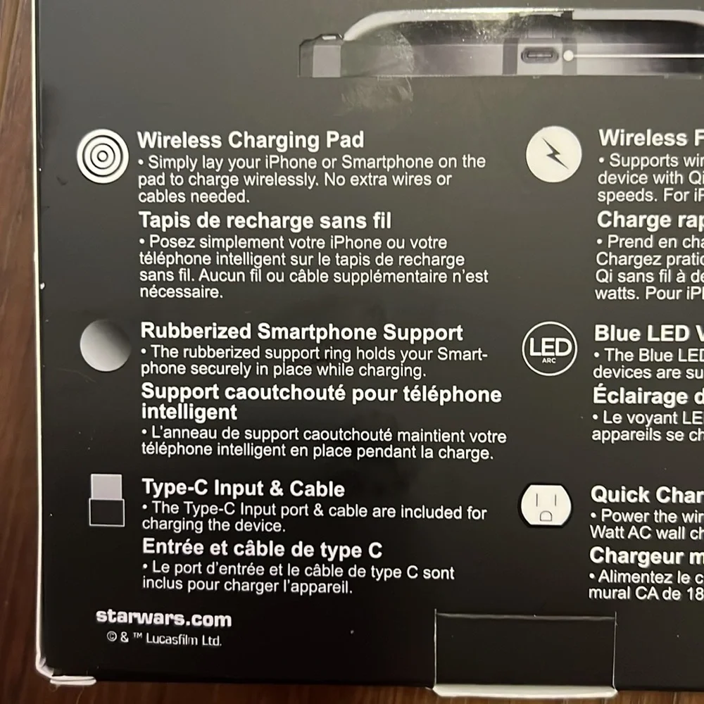 Star Wars Mandalorian Wireless Charge Pad New in factory sealed box Disney - Picture 9 of 14